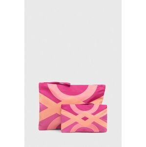 Kozmetická taška United Colors of Benetton 2-pak ružová farba