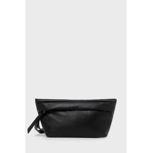 Kožená kozmetická taška AllSaints Paloma čierna farba