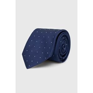 Hodvábna kravata HUGO tmavomodrá farba
