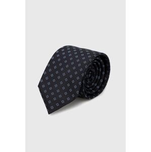 Hodvábna kravata BOSS tmavomodrá farba