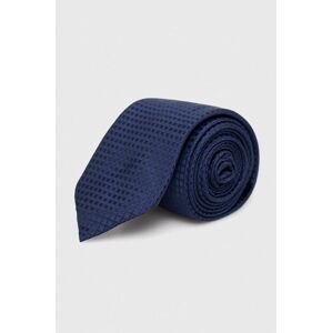 Hodvábna kravata HUGO tmavomodrá farba