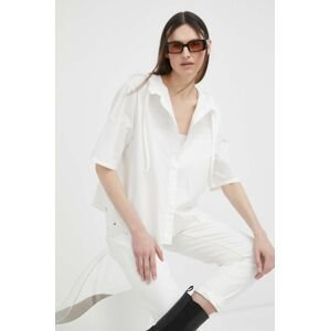 Bavlnená košeľa Marc O'Polo DENIM dámska, béžová farba, voľný strih
