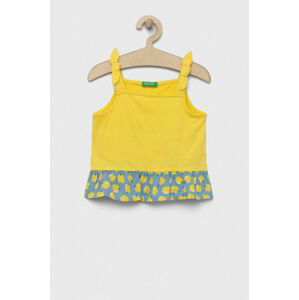 Detská bavlnená blúzka United Colors of Benetton žltá farba, vzorovaná
