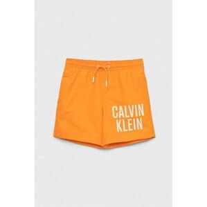 Detské plavkové šortky Calvin Klein Jeans oranžová farba