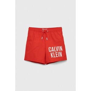 Detské plavkové šortky Calvin Klein Jeans bordová farba