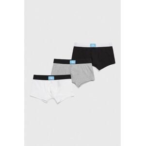 Detské boxerky Calvin Klein Underwear 3-pak šedá farba