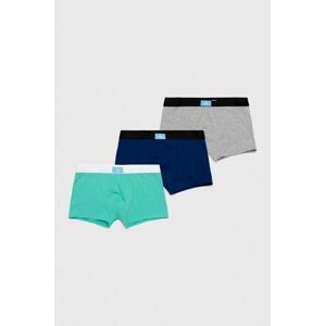 Detské boxerky Calvin Klein Underwear 3-pak tyrkysová farba