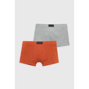 Detské boxerky Calvin Klein Underwear 2-pak oranžová farba