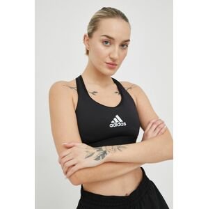 Športová podprsenka adidas Performance PowerReact čierna farba, jednofarebná