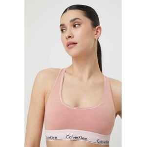 Podprsenka Calvin Klein Underwear oranžová farba, jednofarebný