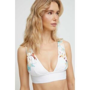 Plavková podprsenka Max Mara Beachwear biela farba, mäkké košíky