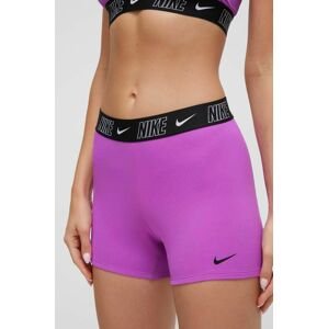 Plavkové šortky Nike Logo Tape fialová farba