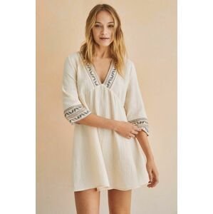 Bavlnené plážové šaty women'secret EASY FIT biela farba, 5545127