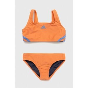 Dvojdielne detské plavky adidas Performance 3S BIKINI oranžová farba