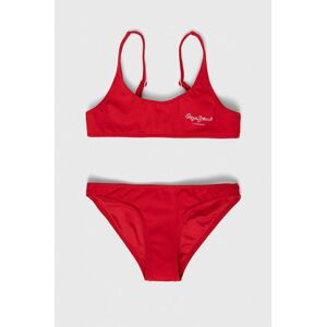 Dvojdielne detské plavky Pepe Jeans Mauricia červená farba