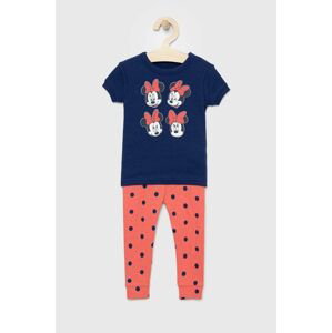 Detské bavlnené pyžamo GAP x Disney tmavomodrá farba, vzorované