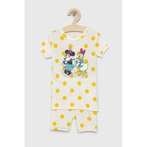 Detské bavlnené pyžamo GAP x Disney žltá farba, vzorované