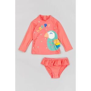 Dvojdielne plavky pre bábätká zippy ružová farba