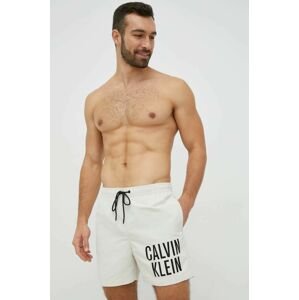 Plavkové šortky Calvin Klein béžová farba