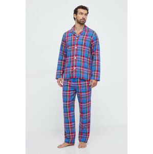 Bavlnené pyžamo Polo Ralph Lauren červená farba, vzorovaná