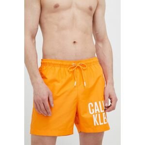 Plavkové šortky Calvin Klein oranžová farba