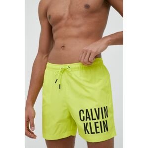 Plavkové šortky Calvin Klein zelená farba