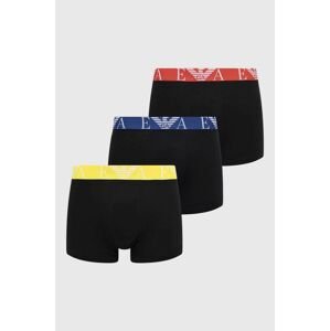 Boxerky Emporio Armani Underwear 3-pak pánske, čierna farba