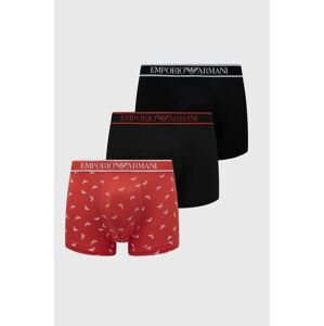 Boxerky Emporio Armani Underwear 3-pak pánske, červená farba