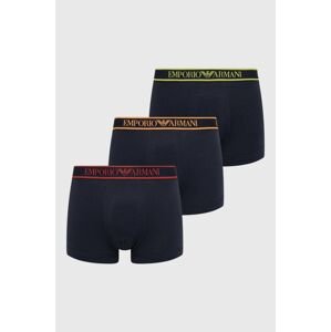 Boxerky Emporio Armani Underwear 3-pak pánske, tmavomodrá farba