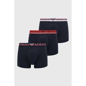 Boxerky Emporio Armani Underwear 3-pak pánske, tmavomodrá farba