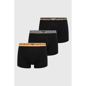 Boxerky Emporio Armani Underwear 3-pak pánske, čierna farba