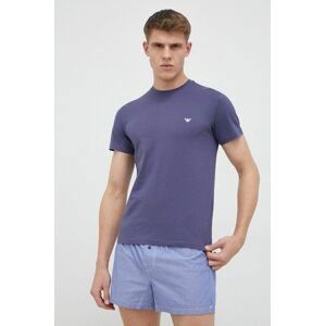 Pyžamo Emporio Armani Underwear pánska, tmavomodrá farba, vzorovaná