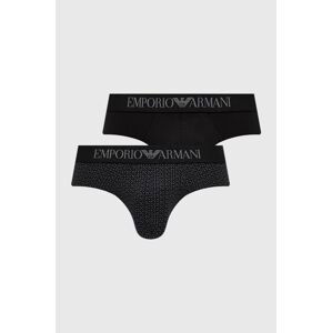 Slipy Emporio Armani Underwear 2-pak pánske, čierna farba