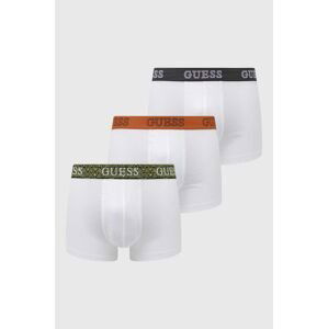 Boxerky Guess 3-pak pánske, biela farba