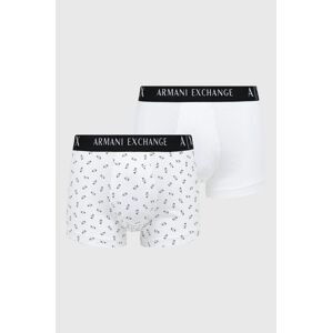 Boxerky Armani Exchange 2-pak pánske, biela farba