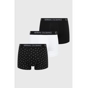 Boxerky Armani Exchange 3-pak pánske, čierna farba