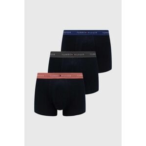 Boxerky Tommy Hilfiger 3-pak pánske, tmavomodrá farba