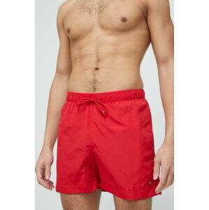 Plavkové šortky Tommy Hilfiger červená farba