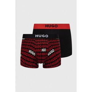 Boxerky HUGO 2-pak pánske, červená farba
