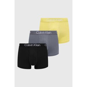 Boxerky Calvin Klein Underwear 3-pak pánske, žltá farba