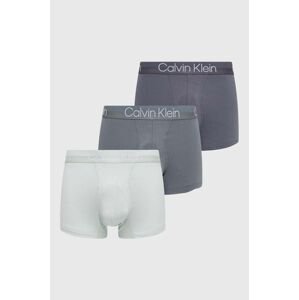 Boxerky Calvin Klein Underwear 3-pak pánske, šedá farba