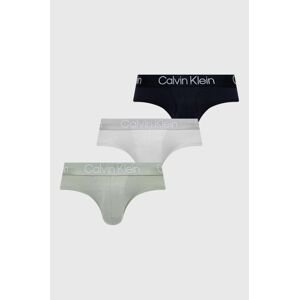 Slipy Calvin Klein Underwear 3-pak pánske, šedá farba