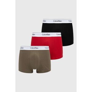 Boxerky Calvin Klein Underwear 3-pak pánske, červená farba