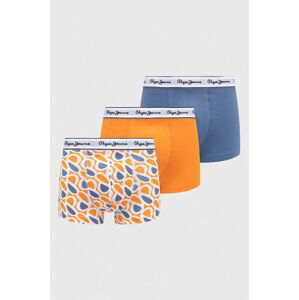 Boxerky Pepe Jeans 3-pak pánske, oranžová farba