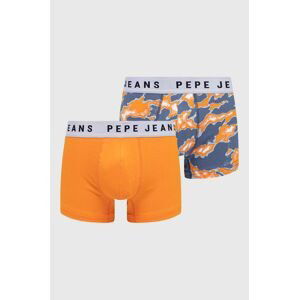 Boxerky Pepe Jeans 2-pak pánske, oranžová farba