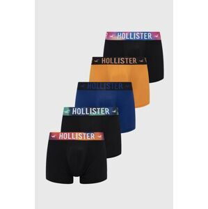 Boxerky Hollister Co. 5-pak pánske, čierna farba