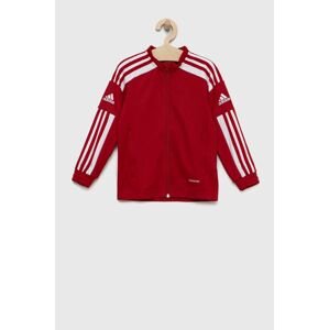 Detská mikina adidas Performance Sq21 Tr Jkt Y červená farba, s nášivkou