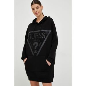 Šaty Guess čierna farba, mini, oversize