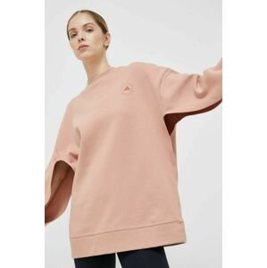 Tepláková mikina adidas by Stella McCartney oranžová farba, jednofarebná