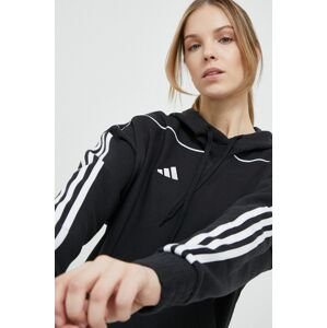 Tepláková mikina adidas Performance Tiro 23 League čierna farba, s kapucňou, s nášivkou